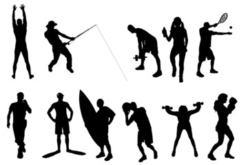 Naklejka premium Vector silhouettes of different people.