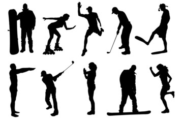 Vector silhouettes of different people.