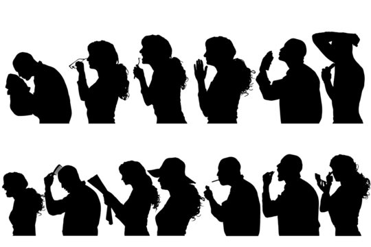 Vector silhouettes people.