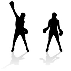 Vector silhouette of a woman.