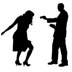 Vector silhouette of couple.