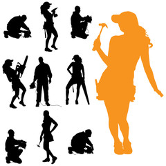 Vector silhouette of people.