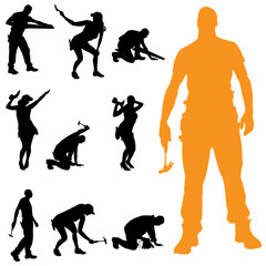 Vector silhouette of people.