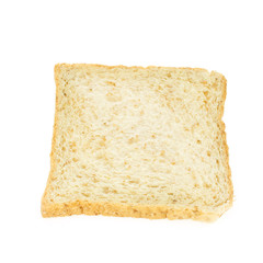 Whole wheat sliced isolated on white background,top view