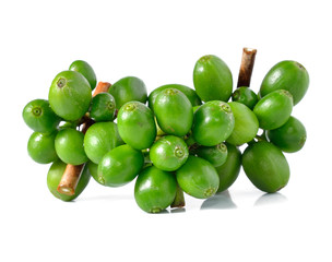 coffee beans on white background.