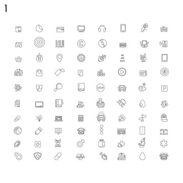 Line flat icons