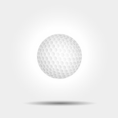 Vector golf ball on white background with shadow