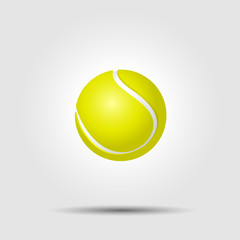 Tennis ball on white background with shadow
