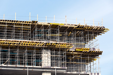 Scaffolding on construction site