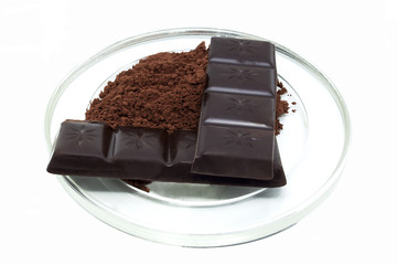dark chocolate in a bowl