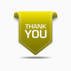 Thank You Yellow Label Icon Vector Design