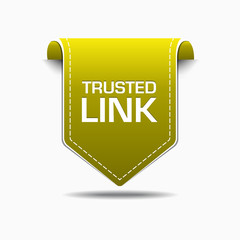 Trusted Link Yellow Label Icon Vector Design