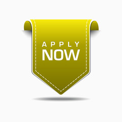 Apply Now Yellow Label Icon Vector Design