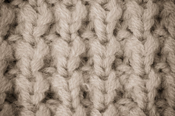 Beige knitted wool
