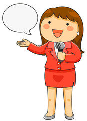 TV reporter holding a microphone