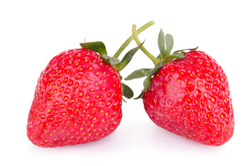 two ripe strawberries