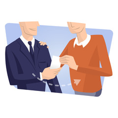 Giving business card