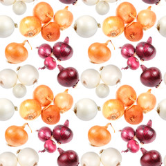 Seamless pattern of multicolored onions