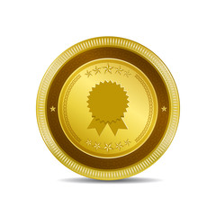 Medal Circular Vector Gold Web Icon Button