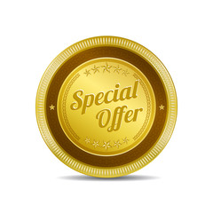 Special Offer Gold Vector Icon Button