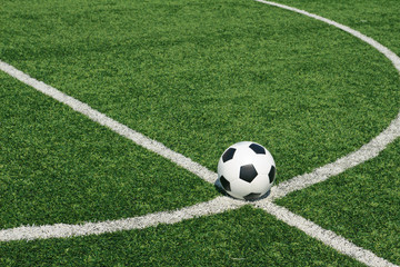 Soccer ball green grass field