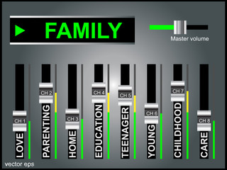 Vector conceptual mixer word cloud