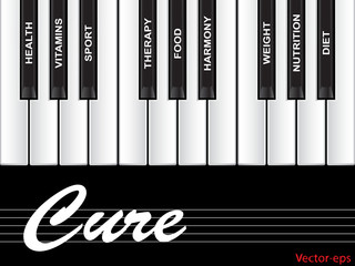 Fototapeta premium Vector conceptual piano word cloud