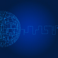 Abstract technology sphere background