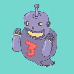 cute radio controlled robot toy, vector illustration