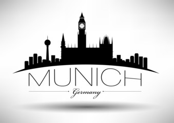City of Munich Typographic Skyline Design