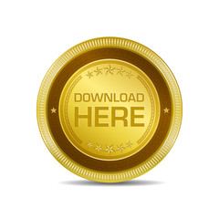 Download Here Glossy Shiny Circular Vector Button