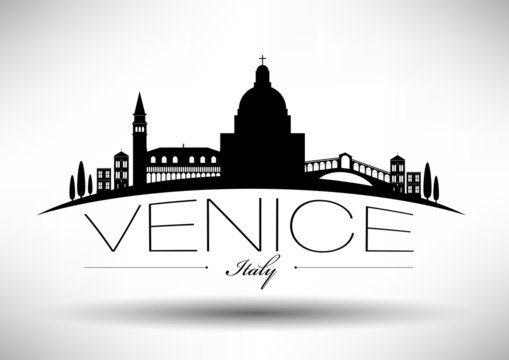 City of Venice Typographic Skyline Design