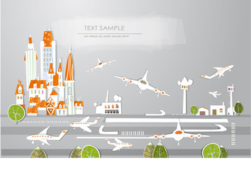 Naklejka premium City airport illustration