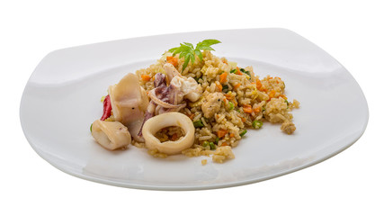Fried rice with calamari