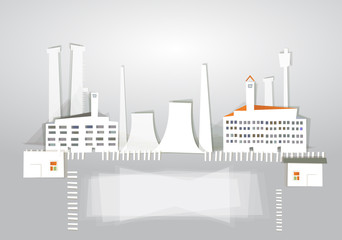 Factory and the city illustration