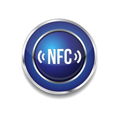 NFC Circular Vector Blue Web Icon Button