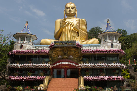 Golden temple in Dambulla, Sri Lanka