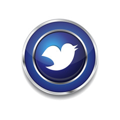 Bird 3d Rounded Corner Blue Vector Icon Button