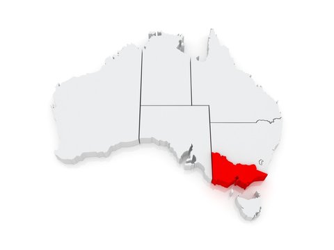 Map of Victoria. Australia.