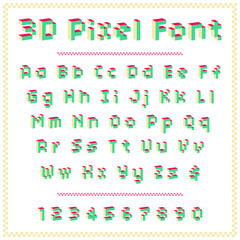 3d Pixel Font