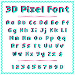 3d pixel font