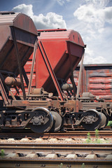 Naklejka premium Railroad cars parked