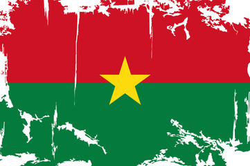 Burkina Faso grunge flag. Vector illustration