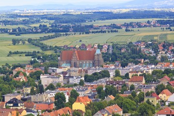 aerial view of a small town