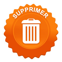 supprimer sur bouton web denté orange