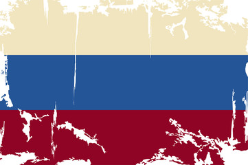 Russian grunge flag. Vector illustration