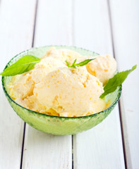 Homemade fruit ice cream