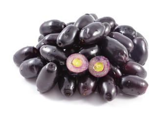 jambolan fruits on white background
