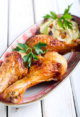 Grilled chicken drumsticks