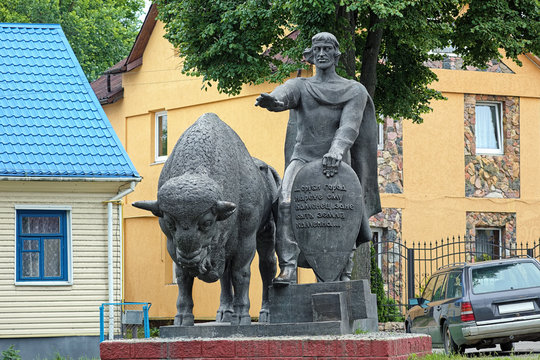 Monument of prince Vladimir Vasilkovich in Kamenets, Belarus